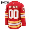 Barn Ishockey Calgary Flames tröja med eget tryck Fanatics Premium 2024-25 Röd Hemma